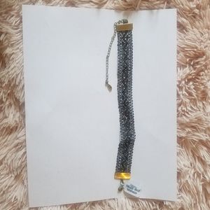 free people black metallic choker